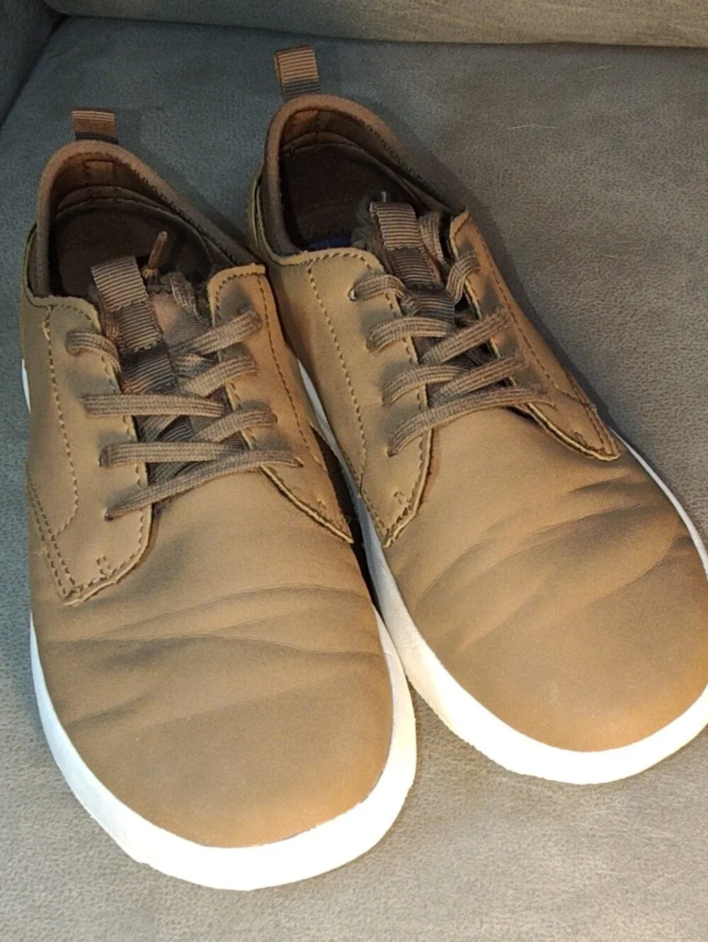 Sperry Kids Tan Lace-Up Dress Sneakers with White Sole